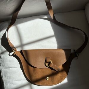 BRAND NEW Banana Republic Cognac Brown Leather Belt/Crossbody Bag